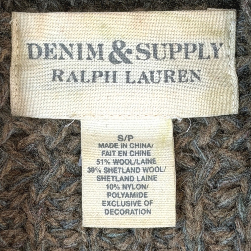 Denim Supply Ralph Lauren Mens Shawl Collar Shetland Wool Cardigan Sweater Small - Picture 9 of 16